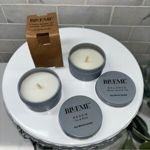 Blueme Soyblend Candles - Renew (Ivy & Rose) and Balance (White Lotus & Tea), .7